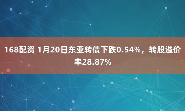 168配资 1月20日东亚转债下跌0.54%，转股溢价率28.87%